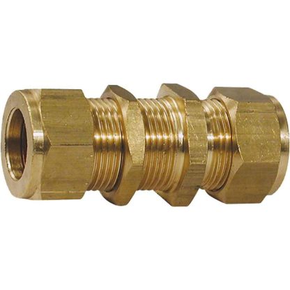 Wade Brass Bulkhead Coupling 1/4" Tube 3/16"