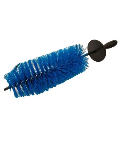 Large bristle wheel brush with knuckle guard