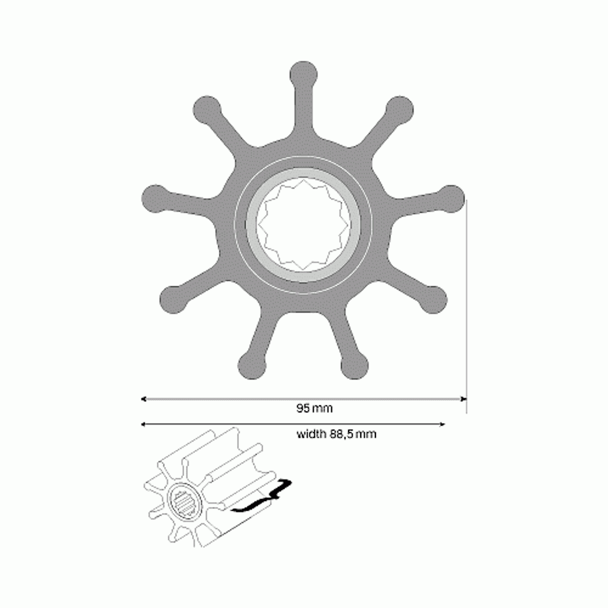 Johnson 09-802B Impeller Kit for F9 Pumps (Neoprene)
