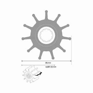 Johnson 09-819B Impeller Kit for F8 & Volvo Penta Pumps (Neoprene)