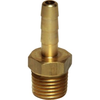 AG Brass Straight Hose Tail (1/4" BSPT Male to 6mm Hose)