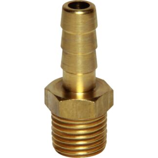 AG Brass Straight Hose Tail (1/4" BSPT Male to 8mm Hose)