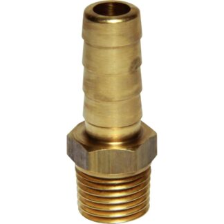 AG Brass Straight Hose Tail (1/4" BSPT Male to 10mm Hose)