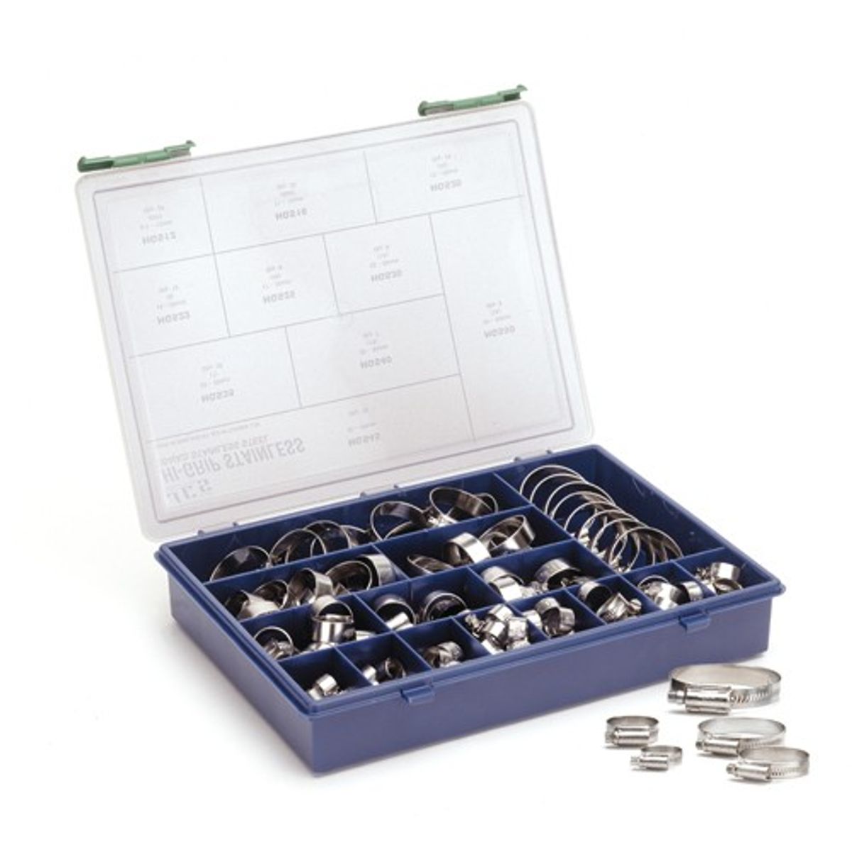 JCS Hi-Grip Stainless Steel 304 Hose Clip Display (Pack of 76)