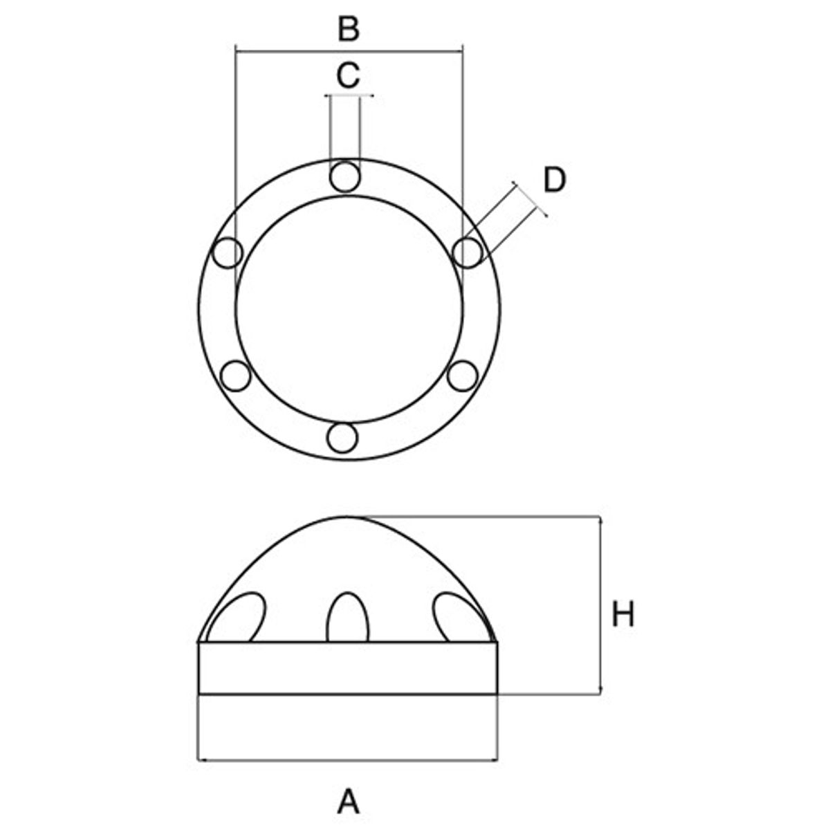 AG Max Prop Dome Anode 42mm ID