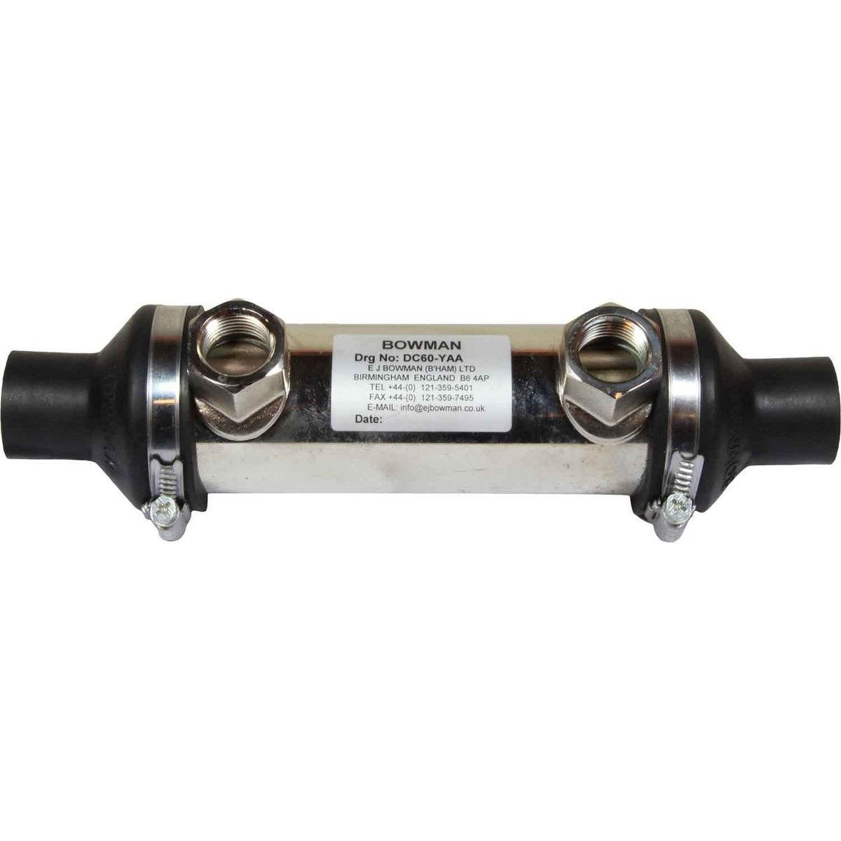 Bowman DC60 Oil Cooler (54HP / 1/2" BSP Oil / 22mm ID Water)