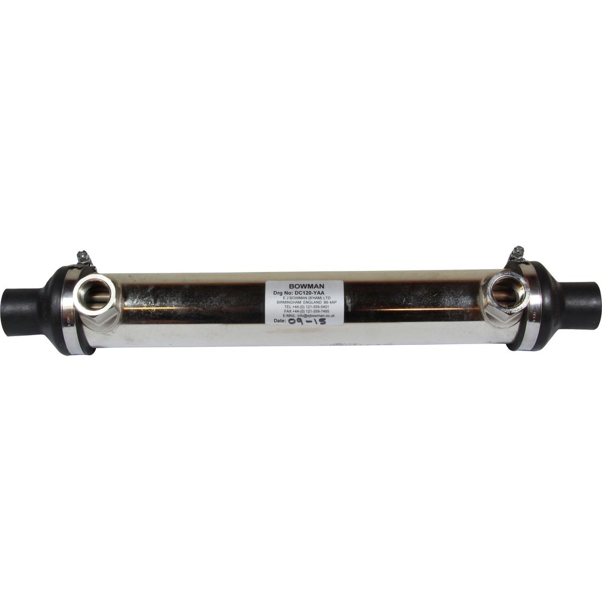 Bowman DC120 Oil Cooler (107HP / 1/2" BSP Oil / 22mm ID Water)