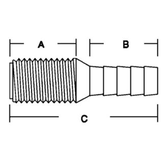 Forespar Plastic Hose Union 1-1/4" BSP - 1-1/4" Hose