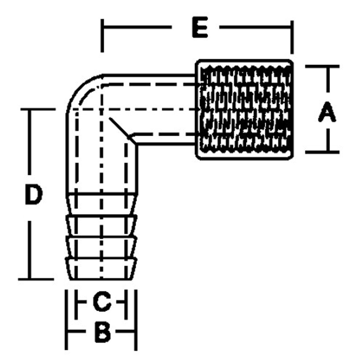 Forespar Union R/A 1" BSP Female - 1" Hose