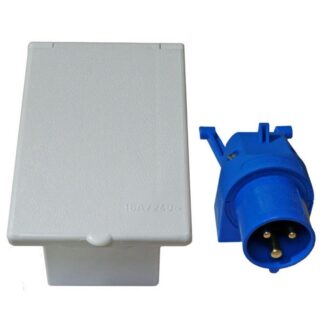 W4 Mains Angled Inlet Flush Mount with Cover (240V / 16A)