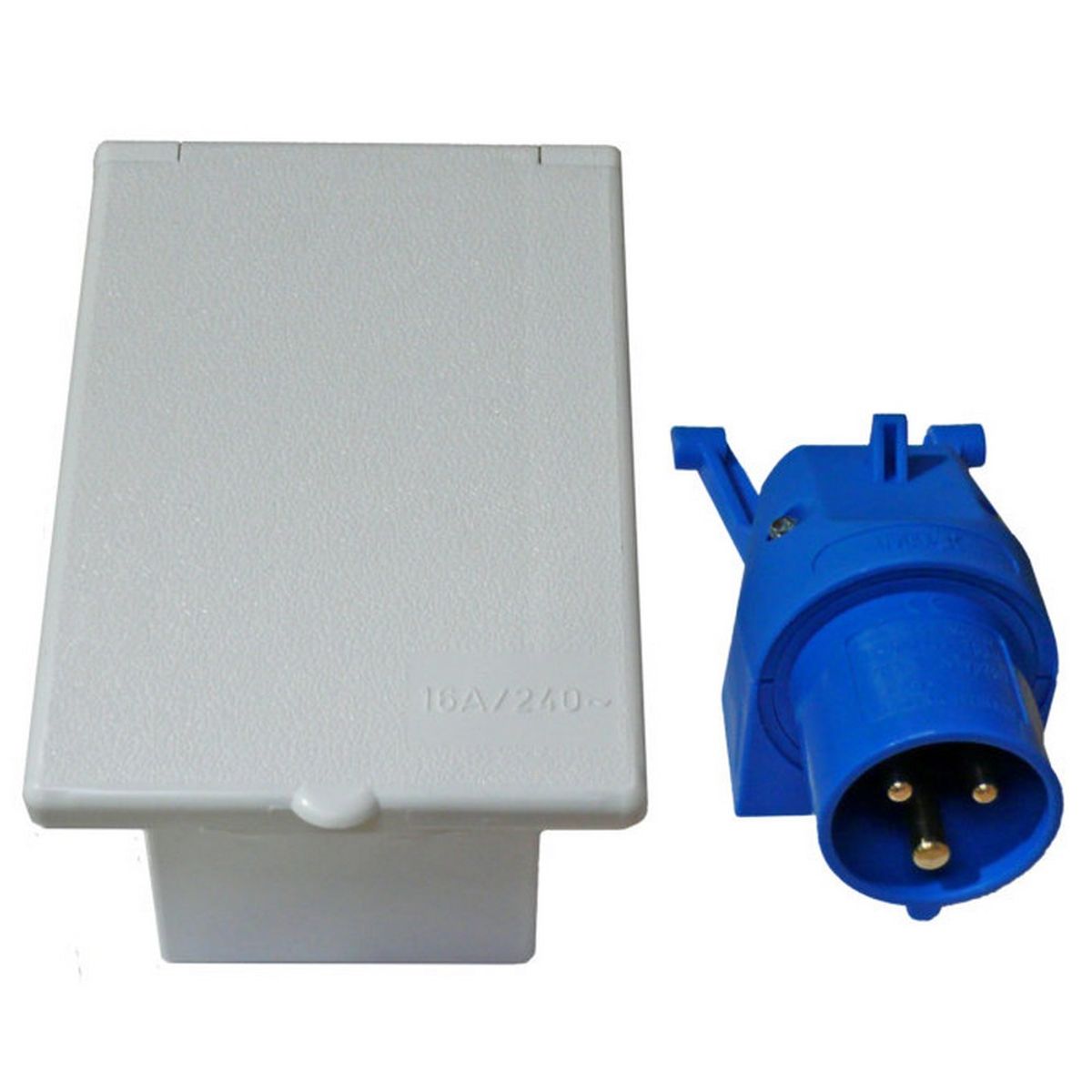 W4 Mains Angled Inlet Flush Mount with Cover (240V / 16A)