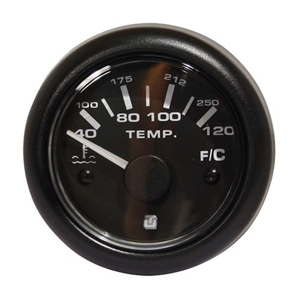 Uflex Water Temperature Gauge 40-120øC Black