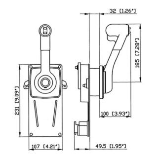 Ultraflex Single Lever & Trim Motor Boat Side Mount Control