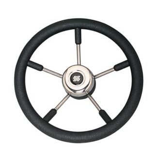Ultraflex Steering Wheel (350mm / Black Grip / Silver Hub)