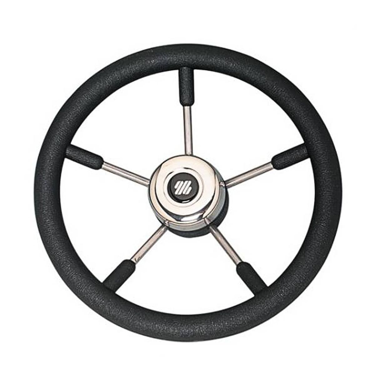 Ultraflex Steering Wheel (350mm / Black Grip / Silver Hub)
