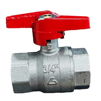 Maestrini Brass Tee Handle Ball Valve (Female Each End / 3/4" BSP)