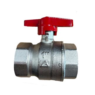 Maestrini Brass Tee Handle Ball Valve (Female Each End / 1" BSP)
