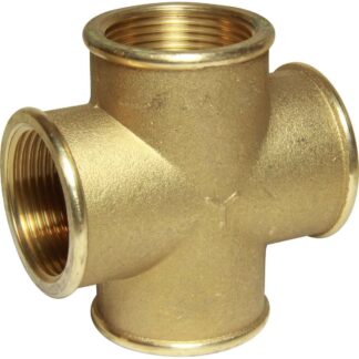 Maestrini Brass Equal Cross Fitting (Female Ports / 1-1/4" BSP)