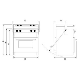 Pacific 5000 3 Burner Hob/Oven