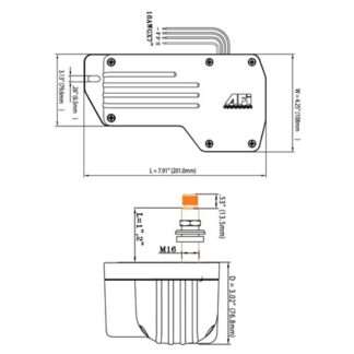Marinco Wiper Motor 2.5 Waterproof 2-1/2" Shaft 80 Degree 12V