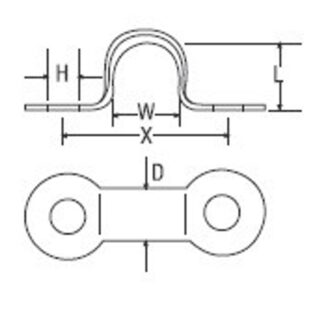 RWO Stainless Steel Forged Deck Clip H:16 x W:12 x D:6mm