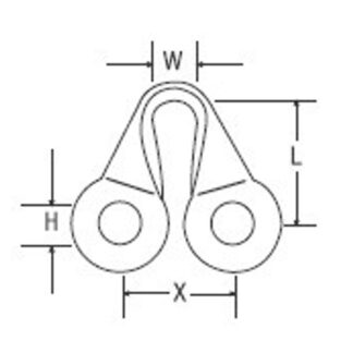 RWO Stainless Steel Clip Offset 5mm Long (x2)