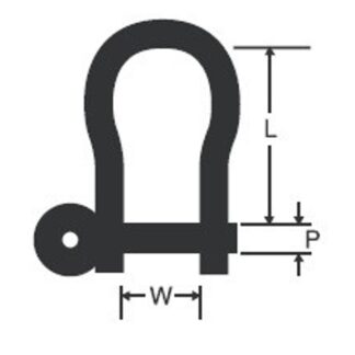 RWO Stainless Steel Screw D Shackle 5P 16W 24L (x2)