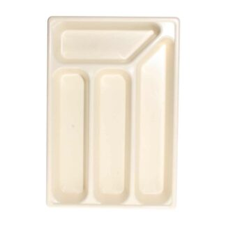 Plastic Cutlery Tray with 4 Compartments 356 x 243mm (Barley White)
