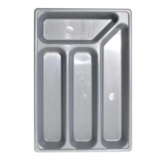 Plastic Cutlery Tray with 4 Compartments 356 x 243mm (Silver)