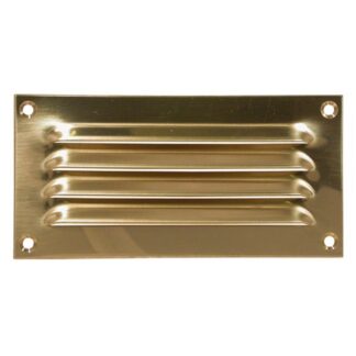 AG Hooded Louvre Vent Polished Brass (6" x 3")