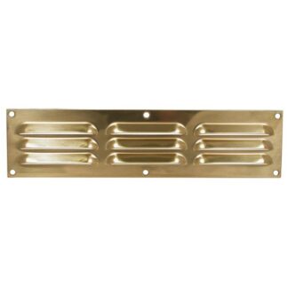 AG Hooded Louvre Vent Polished Brass (12" x 3")