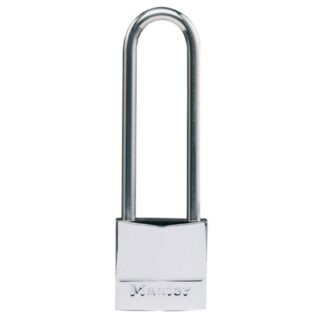 Masterlock Nickel Brass Padlock with Long Stainless Steel Shackle 30mm