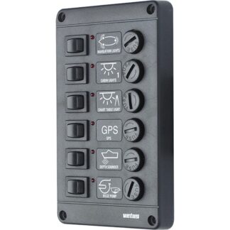 Vetus P6F24 Vertical Switch Panel 6 Way (24V / Fused)