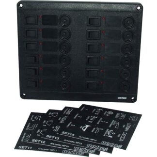 Vetus P12CB24 Horizontal Switch Panel 12 Way (24V / Circuit Breaker)