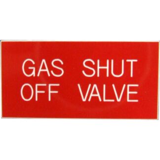 Gas Shut Off Valve Label (50mm x 25mm)