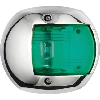 Starboard Green LED Navigation Light (Compact / Stainless / 12V)