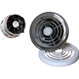 AG Extractor Fan and Light 24V White - Chrome