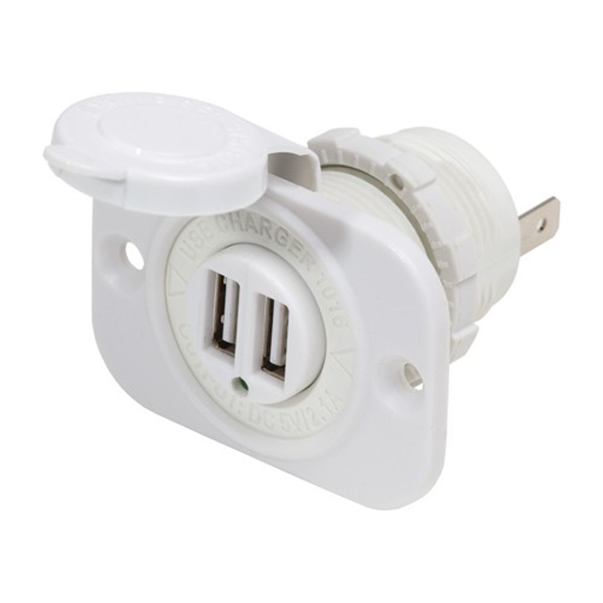 Blue Sea 12V USB Charge Socket White