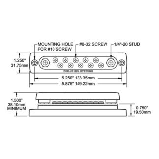 Blue Sea Common Busbar 10 Gang (150A)