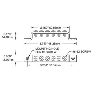 Blue Sea Busbar 6 Positive Grounding