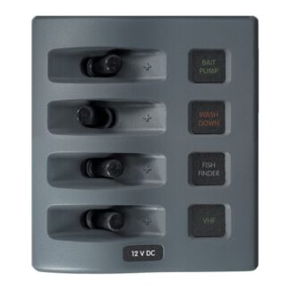 Blue Sea WeatherDeck 4-Position IP67 Waterproof V/H Panel Grey