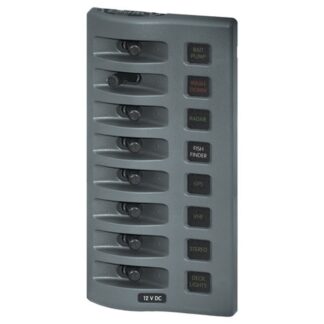 Blue Sea WeatherDeck 8-Position IP67 Waterproof V/H Panel Grey