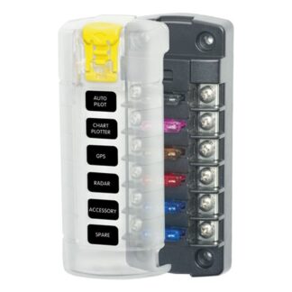 Blue Sea ST Fuse Block 6 Circuit Independent with Cover (40A)
