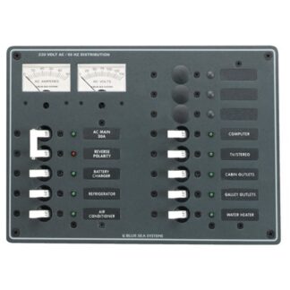 Blue Sea Panel 230V AC 13 Position with Voltmeter & Ammeter CE