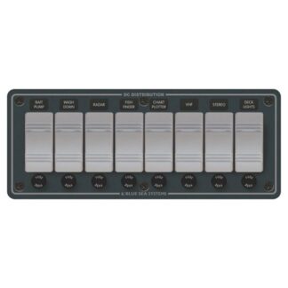 Blue Sea 8-Position IP66 Waterproof Panel Horizontal Black