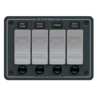 Blue Sea 4-Position IP66 Waterproof Panel Horizontal Black