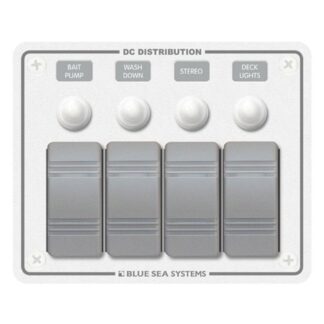 Blue Sea 4-Position IP66 Waterproof Panel Horizontal White