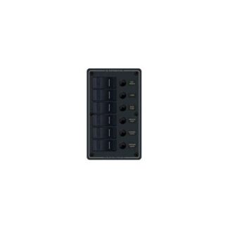 Blue Sea 6-Position IP66 Waterproof Vertical Panel Black