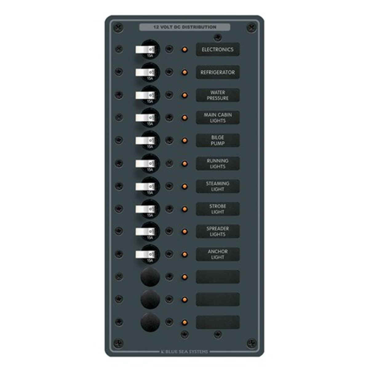 Blue Sea 13 Position DC Circuit Breaker Vertical Panel