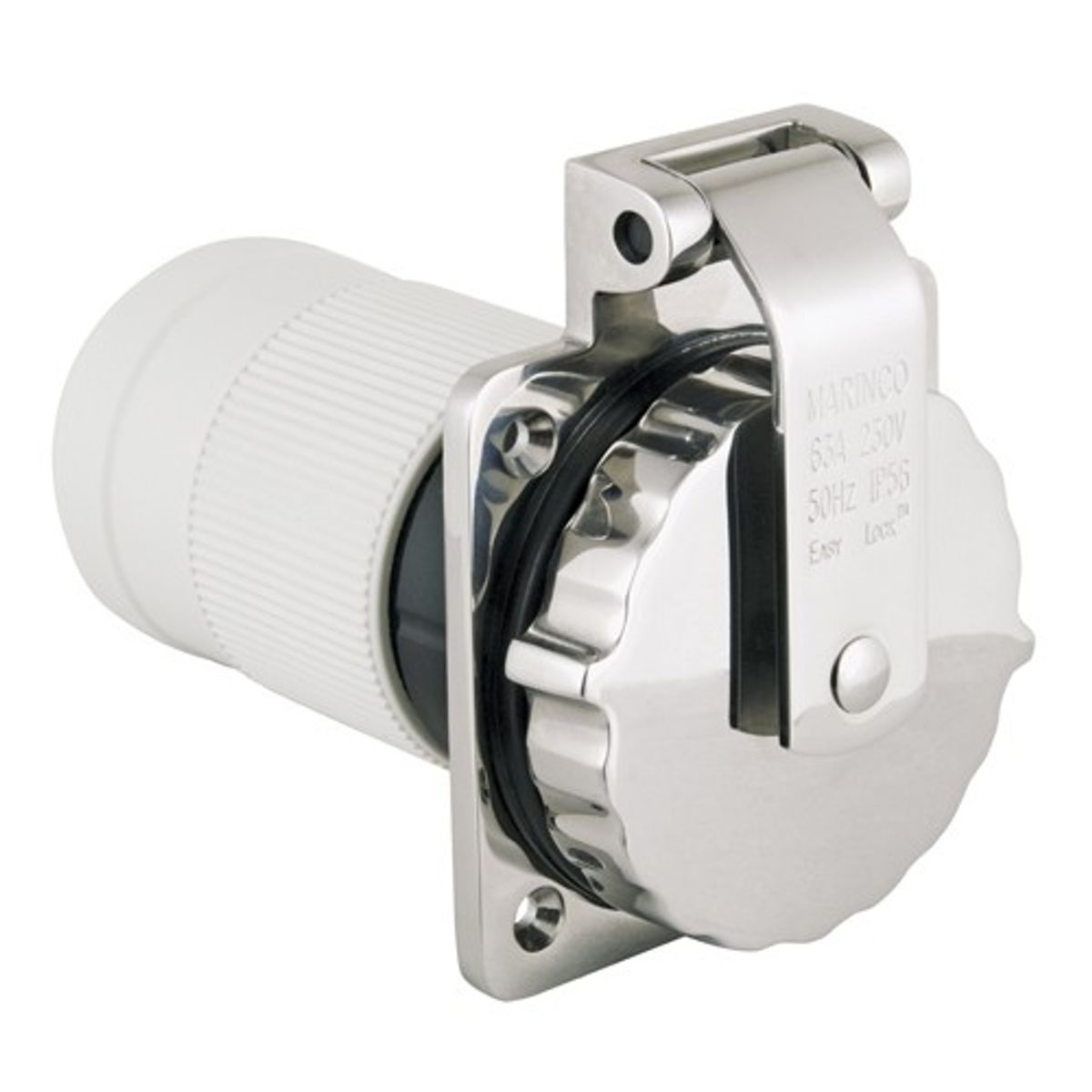 Marinco Stainless Shore Power Inlet Socket with Easy Lock (63A / 230V)